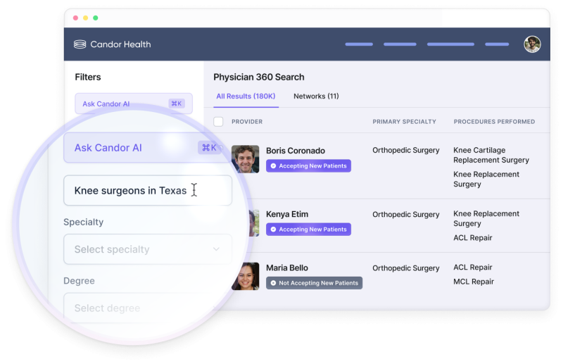 Power your provider search