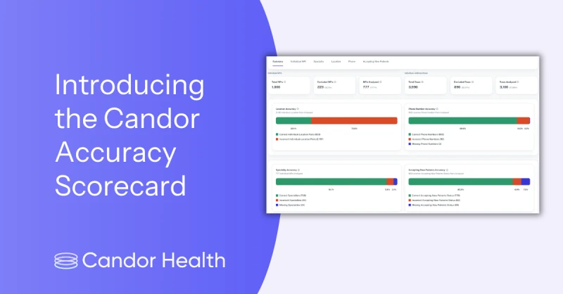 Provider Data Inaccuracies Solved: Introducing the Candor Accuracy Scorecard
